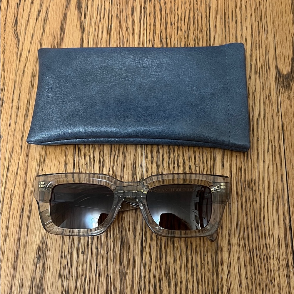 NEW NWOT New in case Aire Sunglasses Anthro Slight Brown Tint details